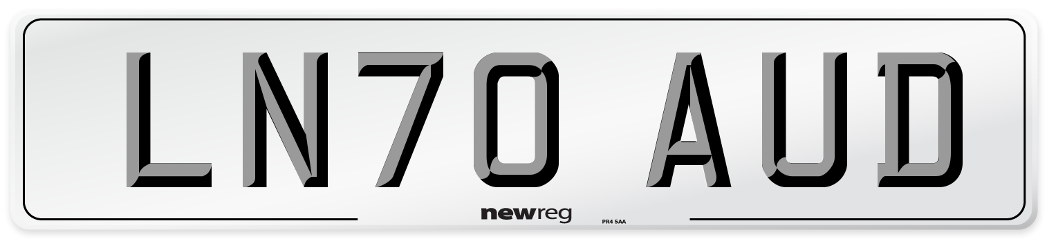 LN70 AUD Number Plate from New Reg